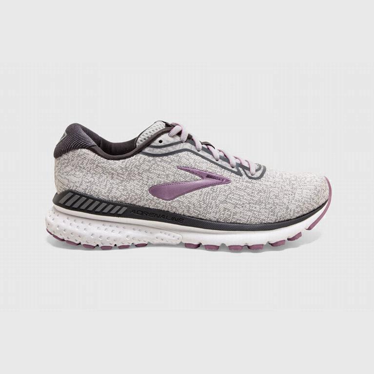 Brooks Women's Adrenaline Gts 20 Road Running Shoes Singapore - White/Grey/Purple (28796-YOBC)